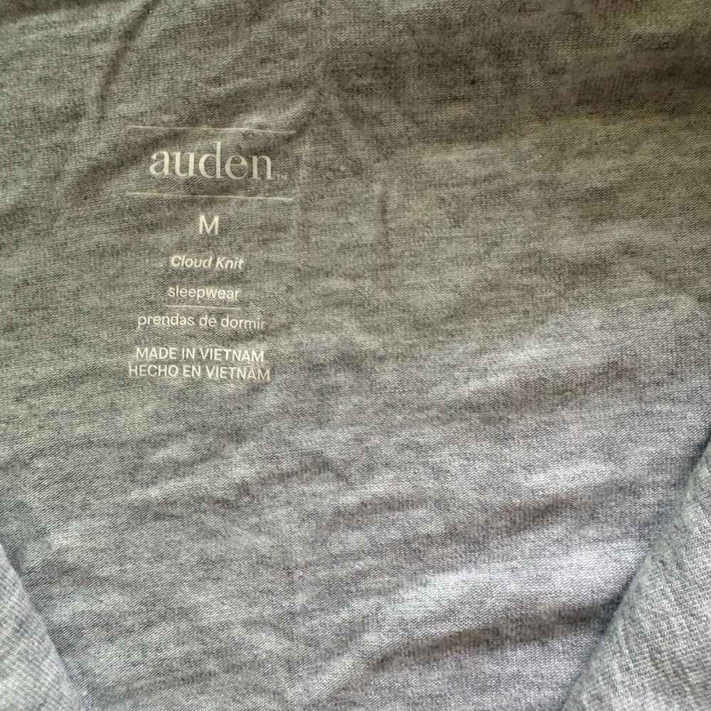 Auden Light Grey Button-Down Pajama Top and Shorts - Picture 3 of 3